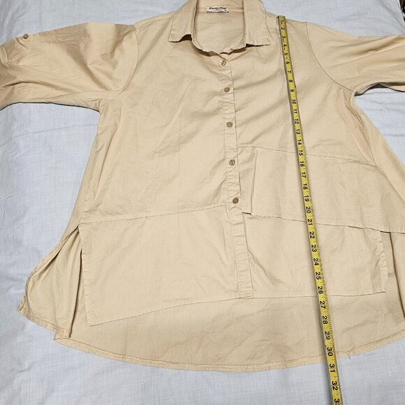 Acqua & Limone Lagenlook Layered Asymmetric Top Tunic Blouse Shirt One Size - Picture 9 of 11